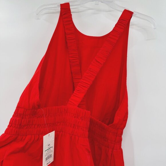 NEW A New Day Women's Poplin Cross Back Cinch Waist Midi Dress - Size XXL - Picture 6 of 9